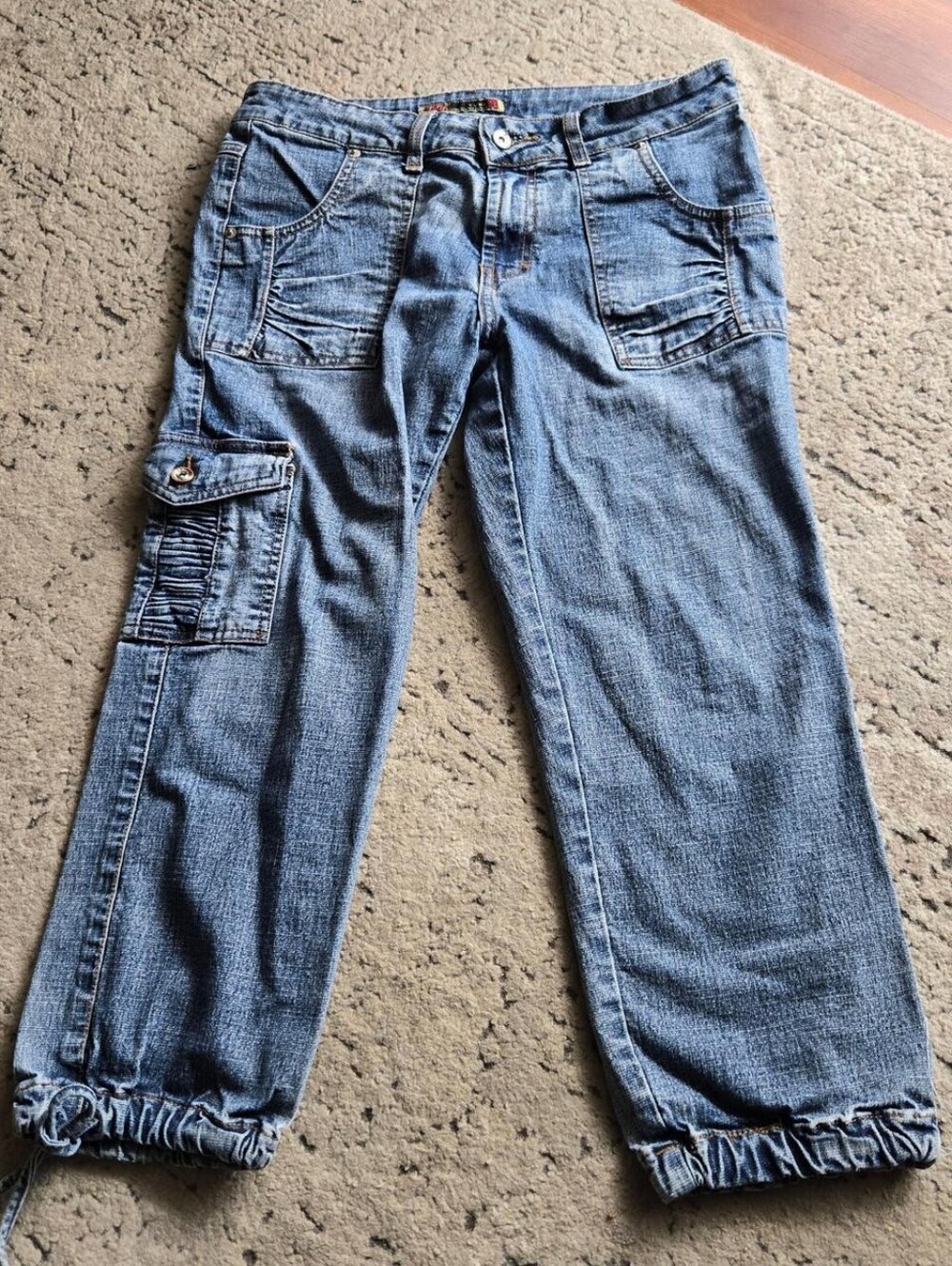 Y2k Cargo Denim Capris